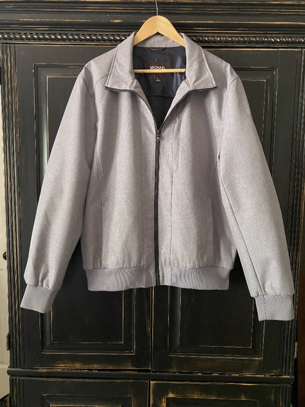 Michael Kors - Men’s Gray Full Zip Bomber Jacket - Size Large